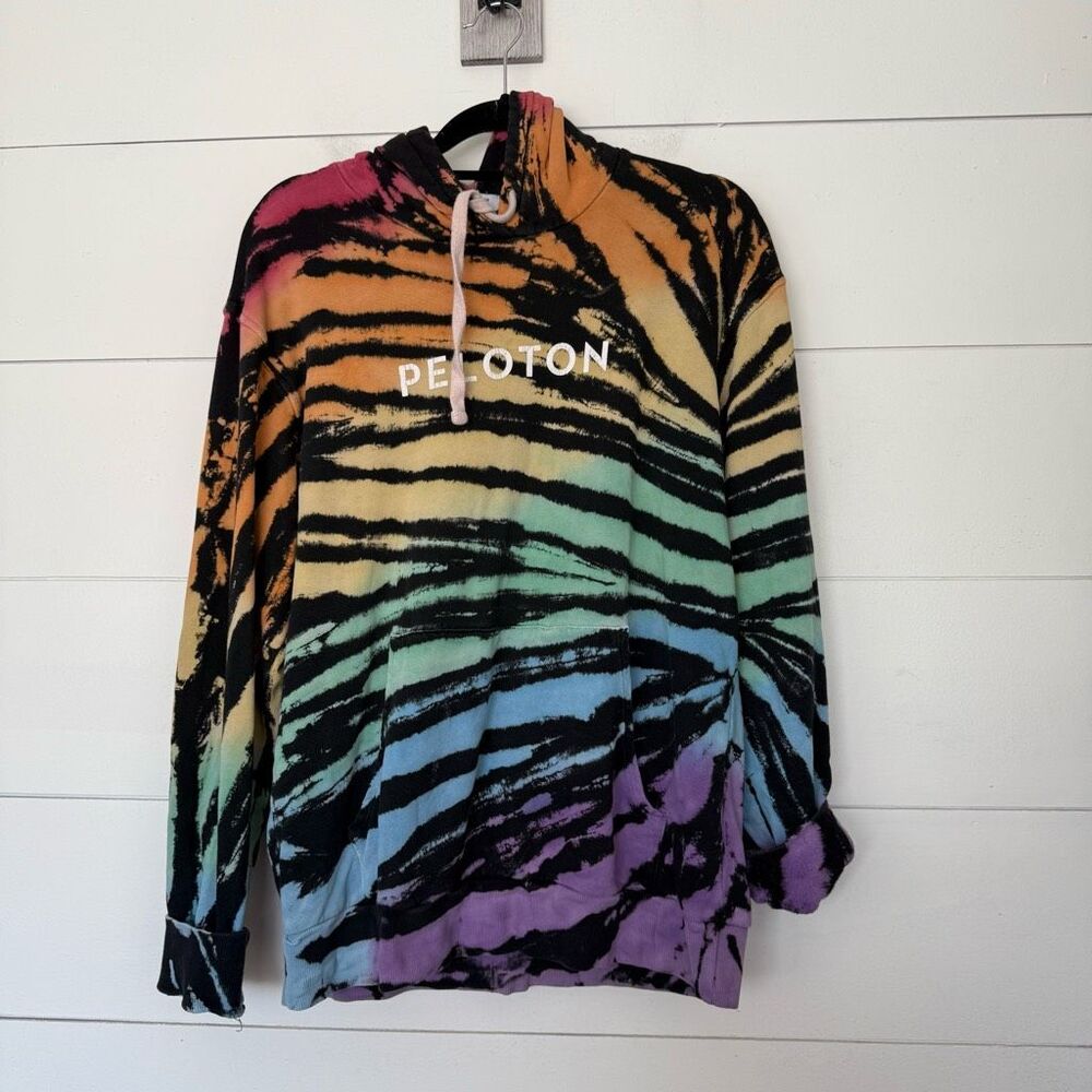 Peloton Womenβs Small Multicolored Tiger Hooded Sweatshirt